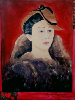 Named contemporary work « Le portrait de Mahine Sarchar Djahanbani, ma grand-mère maternelle. », Made by MITRA SHAHKAR