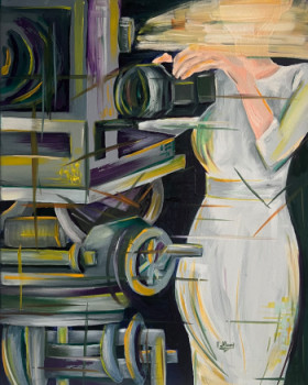 Named contemporary work « Grace Kelly 1956 », Made by COUPS DE PINCEAUX