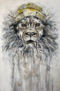 Named contemporary work « Lion en quête », Made by CNP