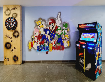 Named contemporary work « Sonic vs Mario », Made by ARASH TWO