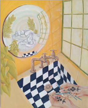 Named contemporary work « " il est temps de laver ses pinceaux " », Made by ZOé SCHNEIDER