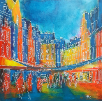 Named contemporary work « Honfleur en couleurs », Made by FRéDéRIC HAIRE