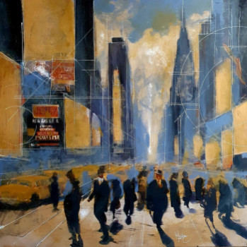 Named contemporary work « Un groupe à New York », Made by FRéDéRIC HAIRE