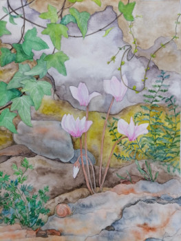 Named contemporary work « Cyclamen », Made by JENIA