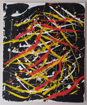 Named contemporary work « Noir, rouge, jaune », Made by IN MEDI@S RES