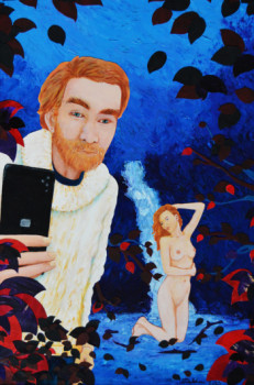 Named contemporary work « Le dernier selfie d'automne 2 », Made by MICHEL BOETTCHER