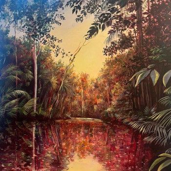 Named contemporary work « Une rivière rouge, un souvenir d'Amazonie », Made by MATTHIEU DELF