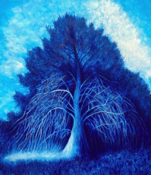 Named contemporary work « Arbre bleu », Made by SONIA HIVERT