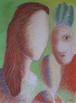 Named contemporary work « Trois êtres 2 », Made by IGOR MOURET