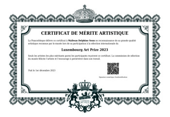 " Certificat Art Prize " On the ARTactif site