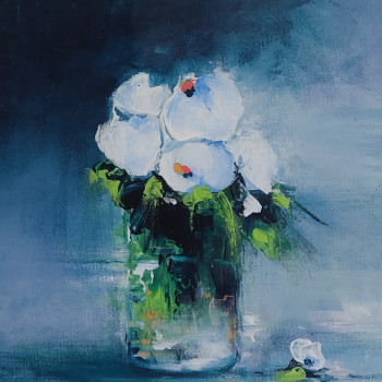 Named contemporary work « BLANC BOUQUET », Made by MIREILLE MAURY