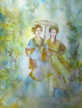 Named contemporary work « Le Jade et le Jasmin », Made by CLAIRE VALENTIN