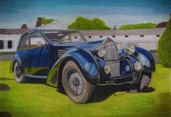 Named contemporary work « Bugatti 57 (1939) », Made by PIRDESSINS
