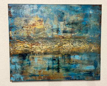 Named contemporary work « Azur un jour de mer à la Londe les Maures », Made by MADAME J