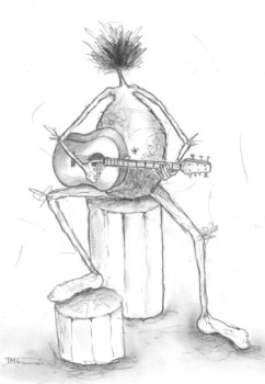 Named contemporary work « Le guitariste », Made by TMC