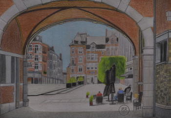 Named contemporary work « Place d'Armes de Namur. », Made by PIRDESSINS