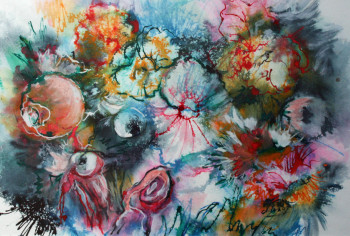 Named contemporary work « Couleurs Florales (24-004) », Made by JACQUELINE PELON