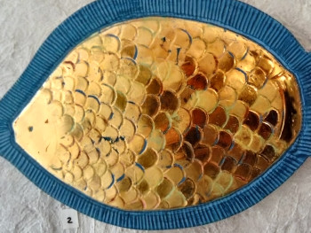 Named contemporary work « Poisson d'or aux petites écailles », Made by ANNIE GAUDIN