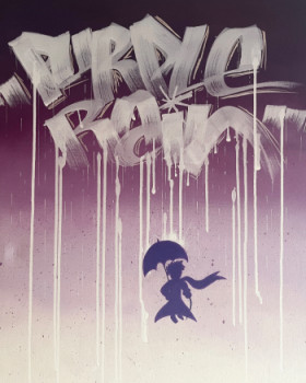 Named contemporary work « Purple rain », Made by SHEY