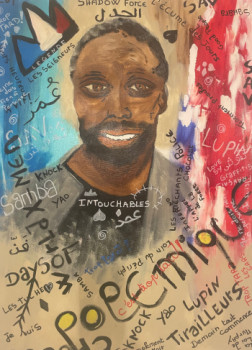 Named contemporary work « Omar Sy Polémique! », Made by CARRIE VOUTEAU