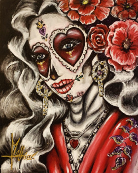 Named contemporary work « El dìa de los muertos 6 », Made by MATHIEU N