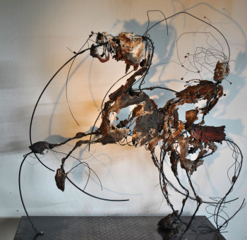 Named contemporary work « cavalier de l'apocalypse », Made by JCB