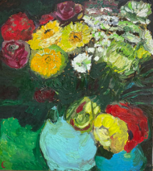 Named contemporary work « Pot de fleur », Made by EMANUELA CELLEGHIN