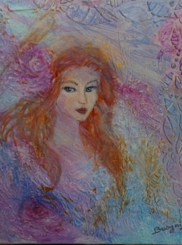 Named contemporary work « femme VIOLETTE », Made by BOSYNI