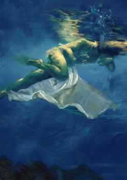 Named contemporary work « Underwater », Made by GILLES OZENNE LEMAIRE