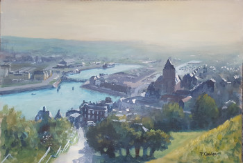Named contemporary work « LE TREPORT vu des falaises », Made by FRéDéRIC CASIER