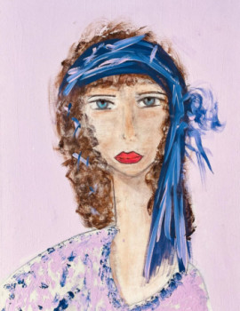 Named contemporary work « Femme au turban », Made by DEFF P