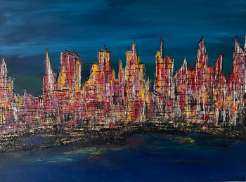 Named contemporary work « Ville de lumières », Made by FAB’M-