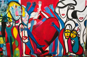 Named contemporary work « In Love We Trust », Made by NADINE FAYAD COMAIR