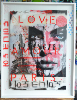 Named contemporary work « LOVE PARIS », Made by CRAZYART DOMINIQUE DOERR