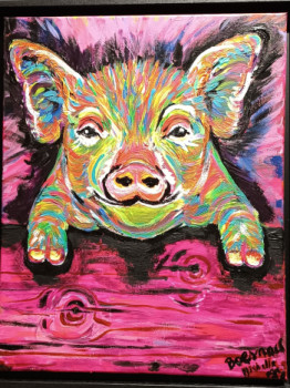 Named contemporary work « Le cochon », Made by BOESNACH MICHELLE