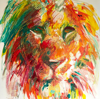 Named contemporary work « Le lion », Made by LYDIA
