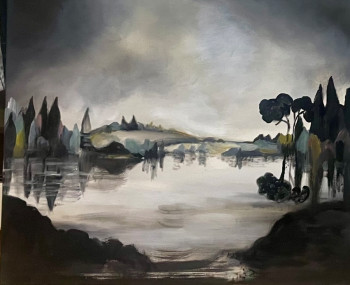 Named contemporary work « Une ile au milieu d’un lac », Made by EVA FUSTIER