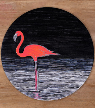 Named contemporary work « Flamingo », Made by NINICHRONIC