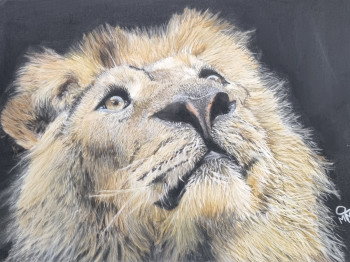 Named contemporary work « Un Lion », Made by MATTHIEU DRAWING