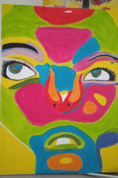 Named contemporary work « Visage pop », Made by MILA