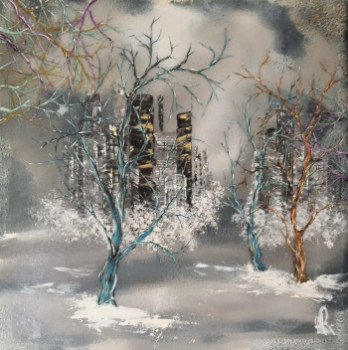 Named contemporary work « Ciel d'hiver », Made by ANNE ROBIN