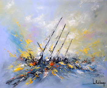 Named contemporary work « SPRINT EN MER », Made by JEAN-CLAUDE LANNES