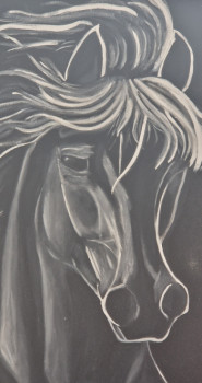 Named contemporary work « Cheval dans la nuit », Made by ARTELIEST