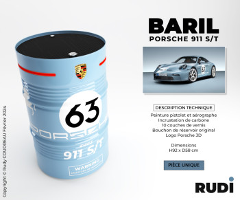 Named contemporary work « Porsche 911 S/T », Made by RUDI