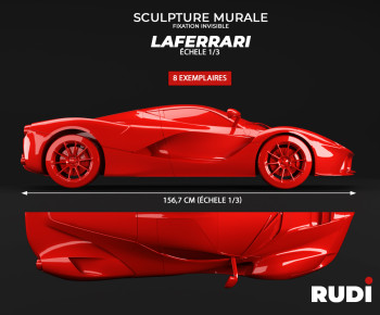 Named contemporary work « LaFerrari on Wall », Made by RUDI