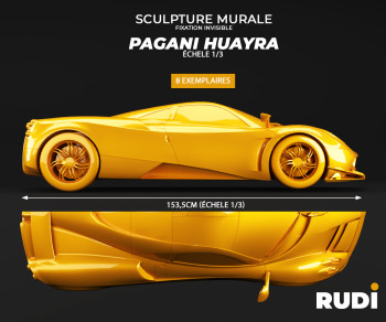Named contemporary work « Pagani Huayra on Wall », Made by RUDI