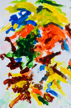 Named contemporary work « Expression orange et jaune », Made by PARENT DU CHATELET