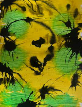 Named contemporary work « Vanité vert et jaune #01 », Made by AERH ARTS