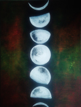 Named contemporary work « One life, seven moons », Made by ELEGY ART POéTIQUE