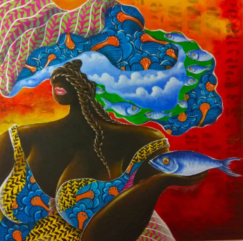 Named contemporary work « Serie Mujeres Caribeñas », Made by @CARLOSROJASART